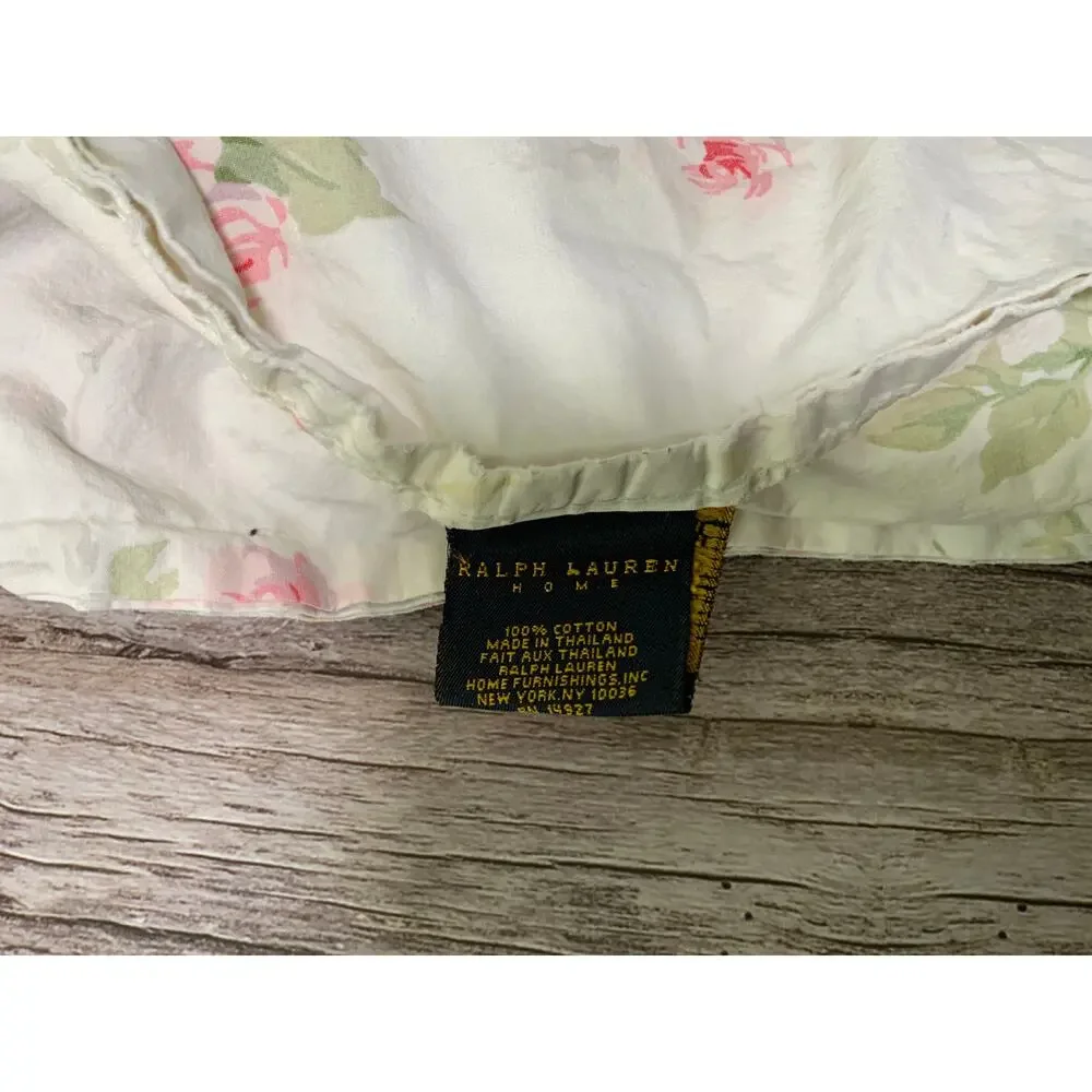 Ralph Lauren Home Vintage Floral King Flat Sheet Cotton Cottagecore Floral